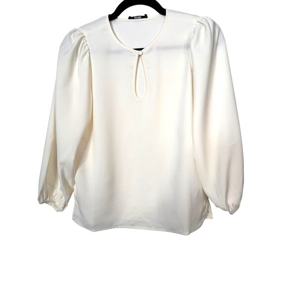 J.Crew XXSP NWT Cream Blouse Puff Sleeves - Picture 12 of 14